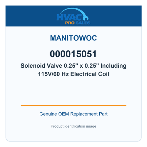 Manitowoc 000015051 Solenoid Valve 0.25" x 0.25" Including 115V/60 Hz Electrical Coil