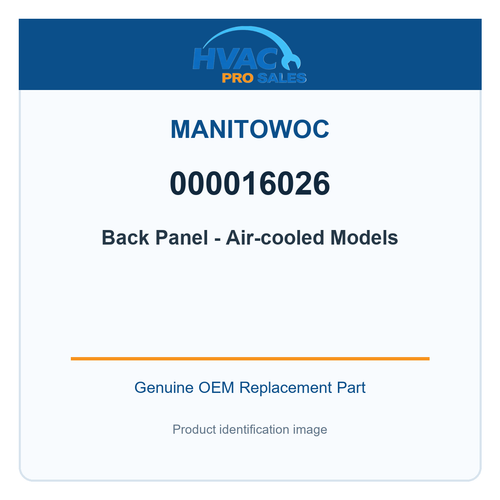 Manitowoc 000016026 Back Panel - Air-cooled Models