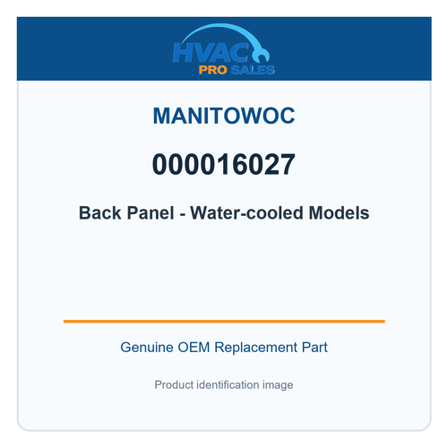 Manitowoc 000016027 Back Panel - Water-cooled Models
