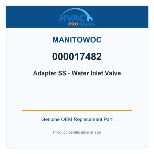 Manitowoc 000017482 Adapter SS - Water Inlet Valve