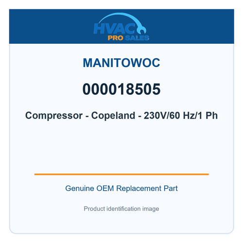 Manitowoc 000018505 Compressor - Copeland - 230V/60 Hz/1 Ph