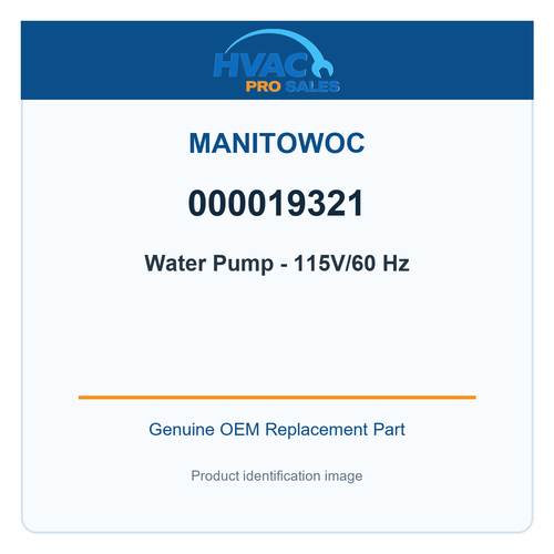 Manitowoc 000019321 Water Pump - 115V/60 Hz