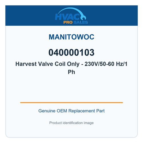 Manitowoc 040000103 Harvest Valve Coil Only - 230V/50-60 Hz/1 Ph