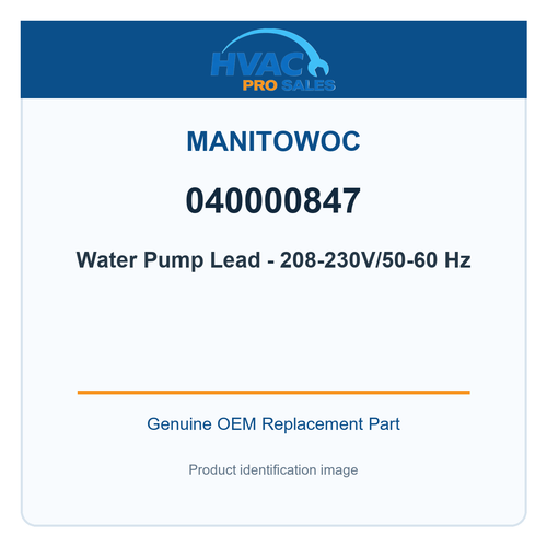 Manitowoc 040000847 Water Pump Lead - 208-230V/50-60 Hz