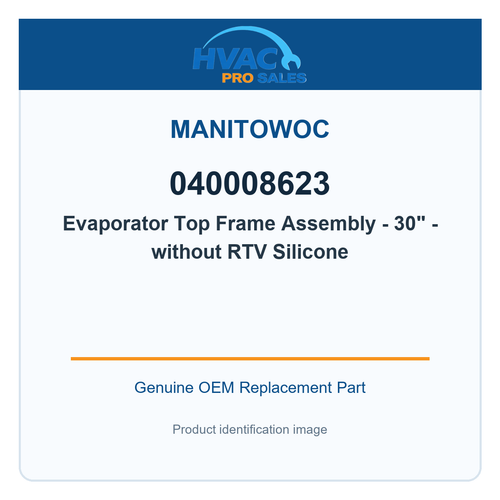 Manitowoc 040008623 Evaporator Top Frame Assembly - 30" - without RTV Silicone