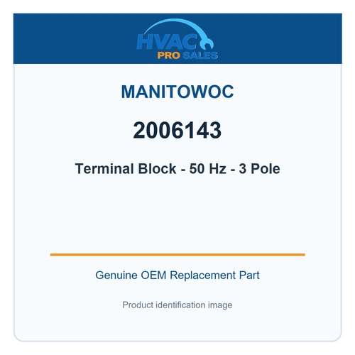 Manitowoc 2006143 Terminal Block - 50 Hz - 3 Pole