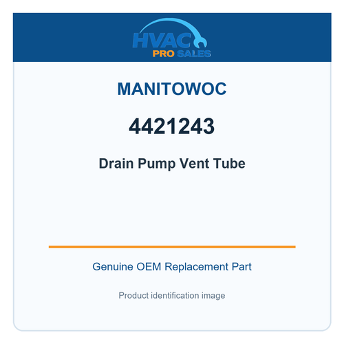 Manitowoc 4421243 Drain Pump Vent Tube