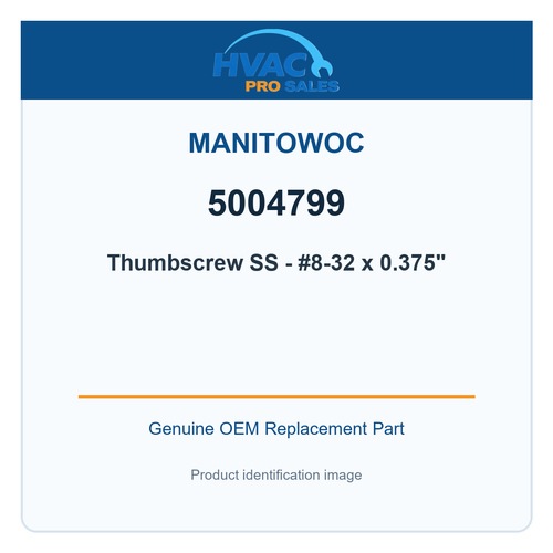 Manitowoc 5004799 Thumbscrew SS - #8-32 x 0.375"