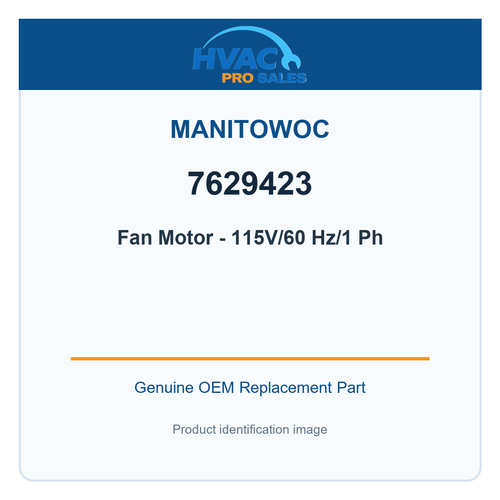 Manitowoc 7629423 Fan Motor - 115V/60 Hz/1 Ph