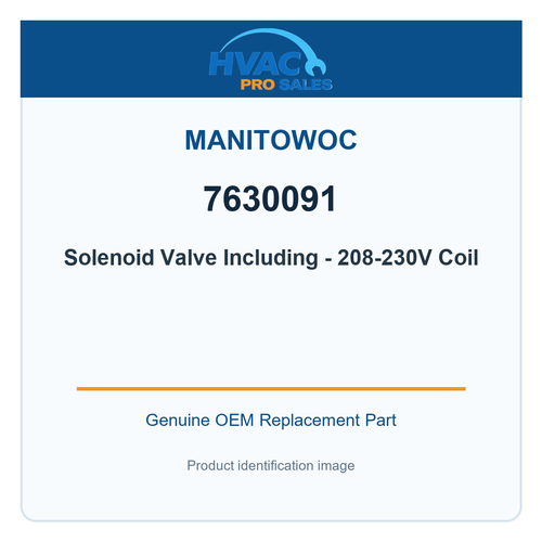 Manitowoc 7630091 Solenoid Valve Including - 208-230V Coil