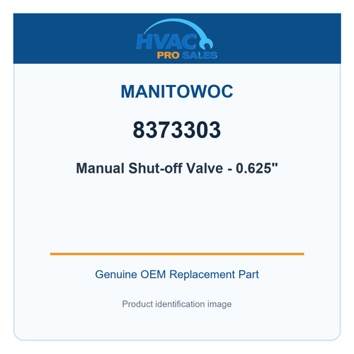 Manitowoc 8373303 Manual Shut-off Valve - 0.625"