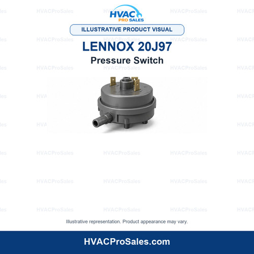 Illustrative visual of Lennox 20J97 Pressure Switch; product appearance may vary