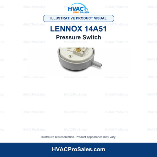 Illustrative visual of Lennox 14A51 Pressure Switch; product appearance may vary