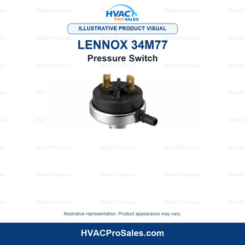 Illustrative visual of Lennox 34M77 Pressure Switch; product appearance may vary
