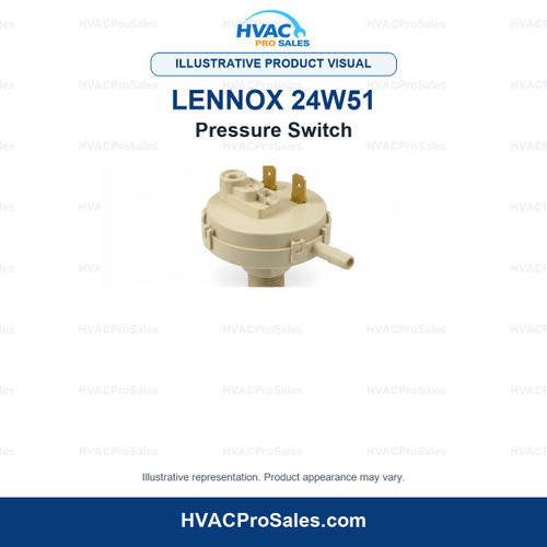 Illustrative visual of Lennox 24W51 Pressure Switch; product appearance may vary