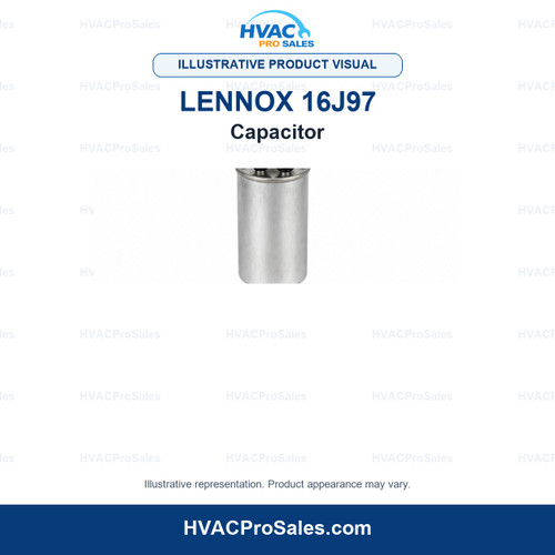 Illustrative visual of Lennox 16J97 Capacitor; product appearance may vary