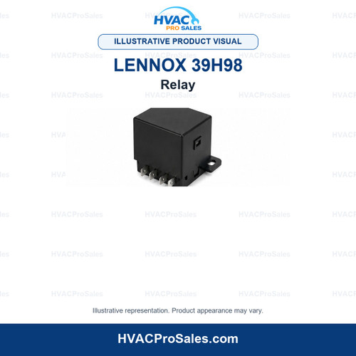 Illustrative visual of Lennox 39H98 Relay; product appearance may vary