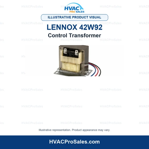 Illustrative visual of Lennox 42W92 Control Transformer; product appearance may vary