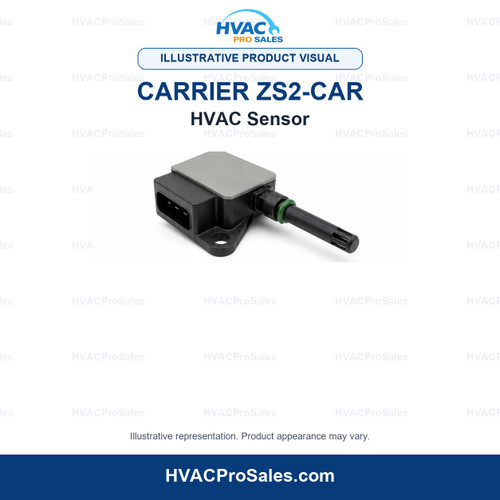 Illustrative visual of Carrier ZS2-CAR HVAC Sensor; product appearance may vary