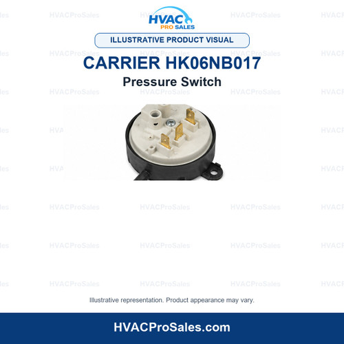 Illustrative visual of Carrier HK06NB017 Pressure Switch; product appearance may vary