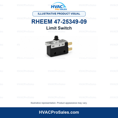 Illustrative visual of Rheem 47-25349-09 Limit Switch; product appearance may vary