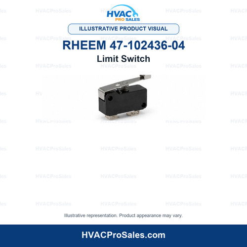 Illustrative visual of Rheem 47-102436-04 Limit Switch; product appearance may vary