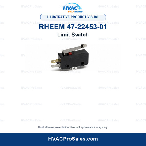 Illustrative visual of Rheem 47-22453-01 Limit Switch; product appearance may vary