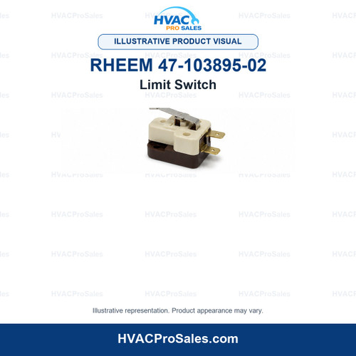 Illustrative visual of Rheem 47-103895-02 Limit Switch; product appearance may vary
