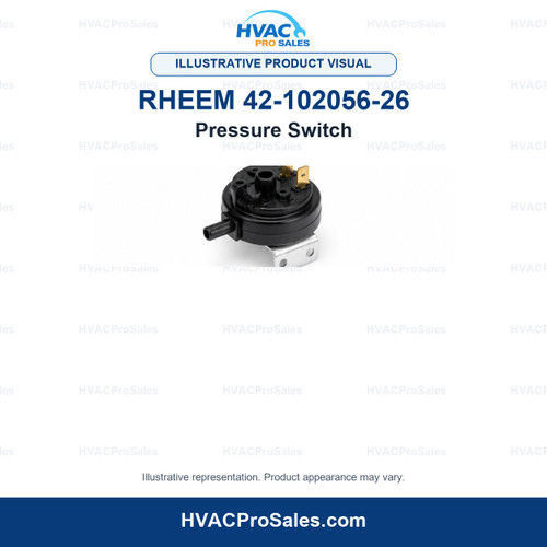 Illustrative visual of Rheem 42-102056-26 Pressure Switch; product appearance may vary