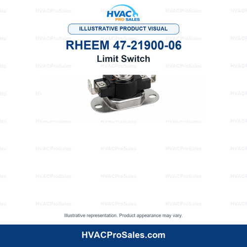 Illustrative visual of Rheem 47-21900-06 Limit Switch; product appearance may vary