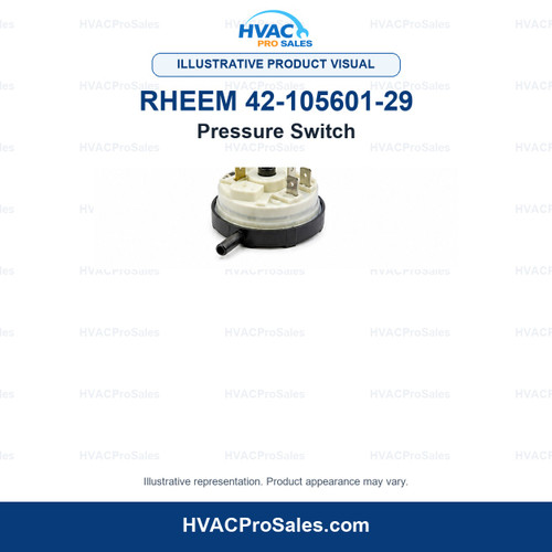 Illustrative visual of Rheem 42-105601-29 Pressure Switch; product appearance may vary