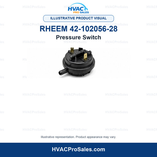 Illustrative visual of Rheem 42-102056-28 Pressure Switch; product appearance may vary
