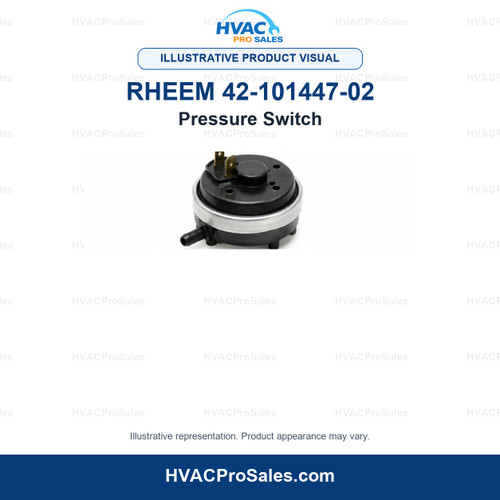 Illustrative visual of Rheem 42-101447-02 Pressure Switch; product appearance may vary