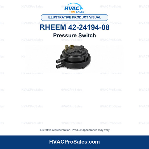 Illustrative visual of Rheem 42-24194-08 Pressure Switch; product appearance may vary