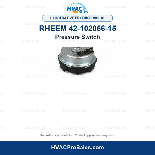Illustrative visual of Rheem 42-102056-15 Pressure Switch; product appearance may vary