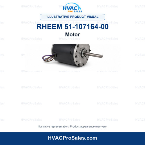 Illustrative visual of Rheem 51-107164-00 Motor; product appearance may vary
