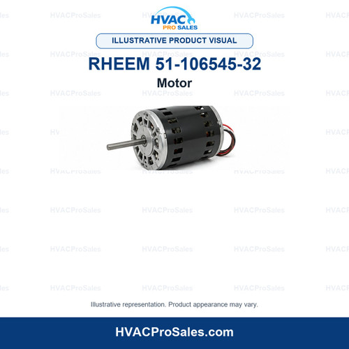 Illustrative visual of Rheem 51-106545-32 Motor; product appearance may vary