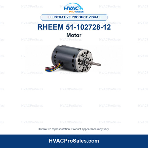 Illustrative visual of Rheem 51-102728-12 Motor; product appearance may vary