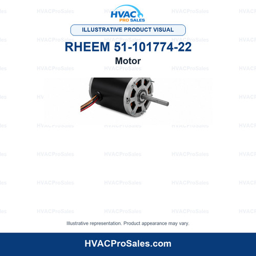 Illustrative visual of Rheem 51-101774-22 Motor; product appearance may vary