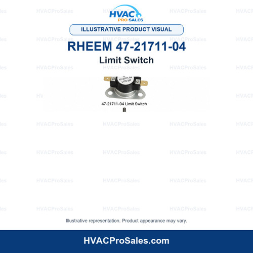 Illustrative visual of Rheem 47-21711-04 Limit Switch; product appearance may vary