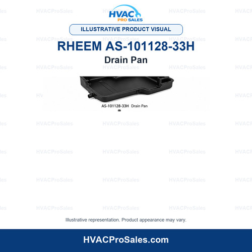 Illustrative visual of Rheem AS-101128-33H Drain Pan; product appearance may vary