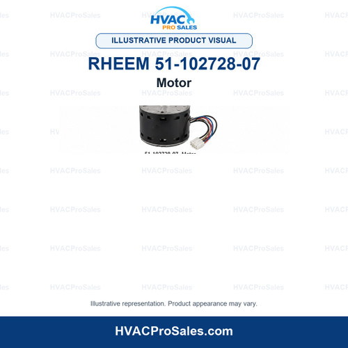 Illustrative visual of Rheem 51-102728-07 Motor; product appearance may vary