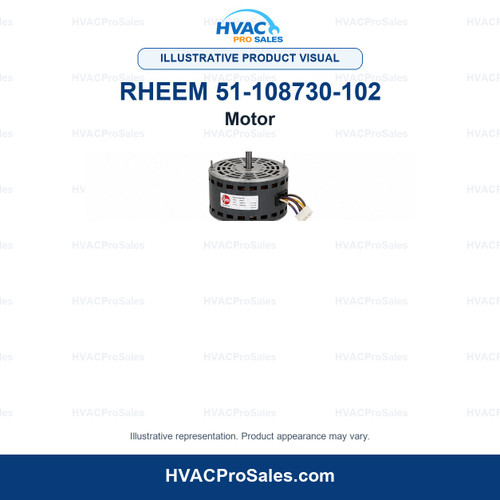 Illustrative visual of Rheem 51-108730-102 Motor; product appearance may vary