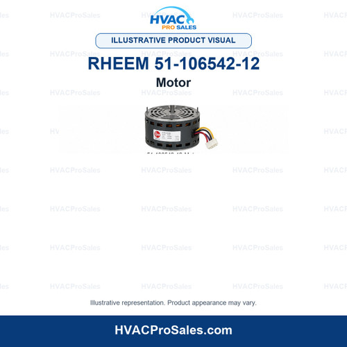 Illustrative visual of Rheem 51-106542-12 Motor; product appearance may vary