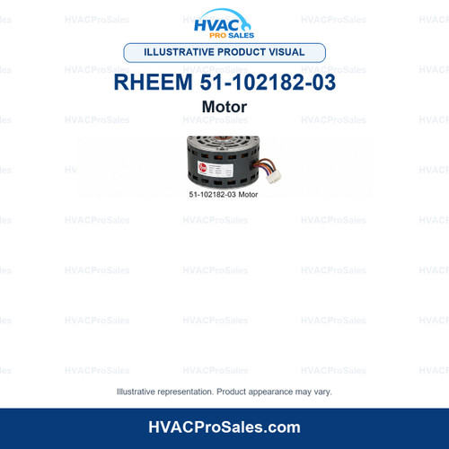 Illustrative visual of Rheem 51-102182-03 Motor; product appearance may vary