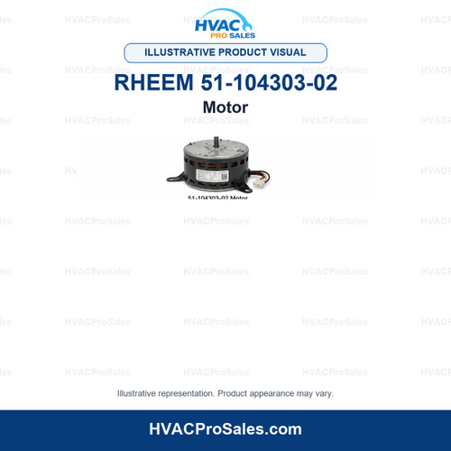 Illustrative visual of Rheem 51-104303-02 Motor; product appearance may vary