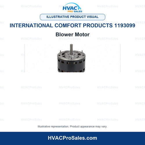 Illustrative visual of International Comfort Products 1193099 Blower Motor; product appearance may vary