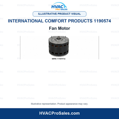 Illustrative visual of International Comfort Products 1190574 Fan Motor; product appearance may vary