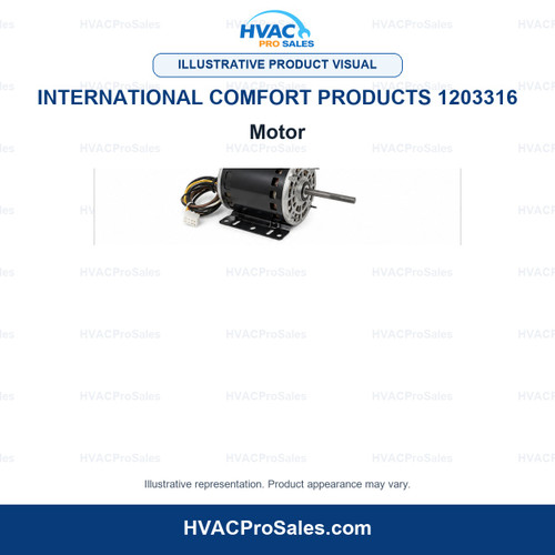 Illustrative visual of International Comfort Products 1203316 Motor; product appearance may vary