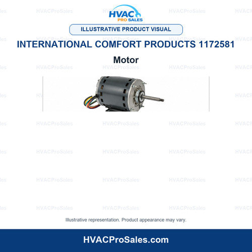 Illustrative visual of International Comfort Products 1172581 Motor; product appearance may vary